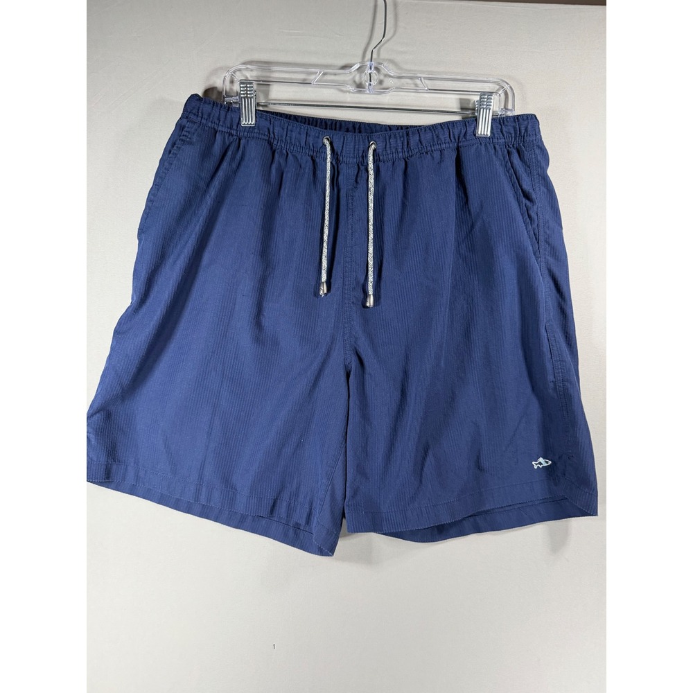 Fish Hippie Mens Navy Blue Swim Trunks Board Shorts Lined Size XL 6in Inseam